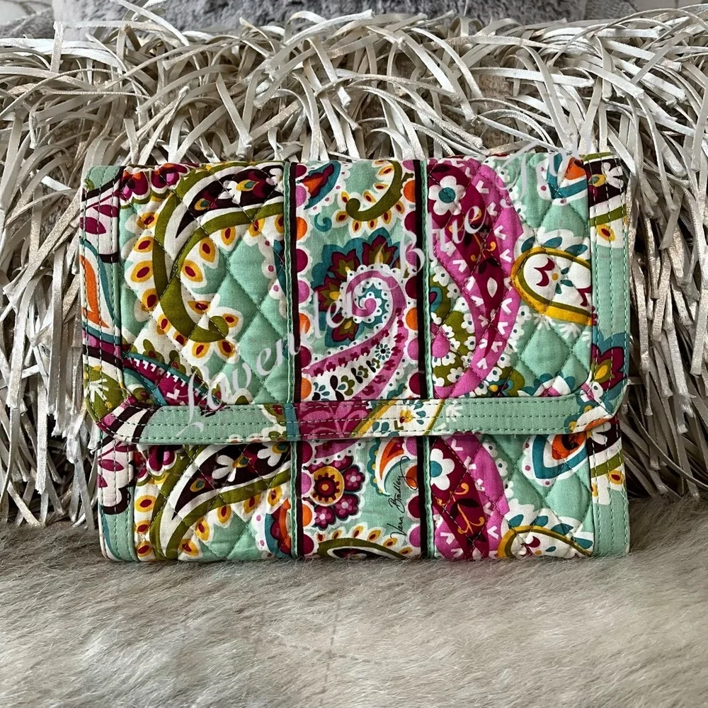 VERA BRADLEY Tutti Frutti 2013 Jewelry Case Folio Book Green Pink Y2K Floral